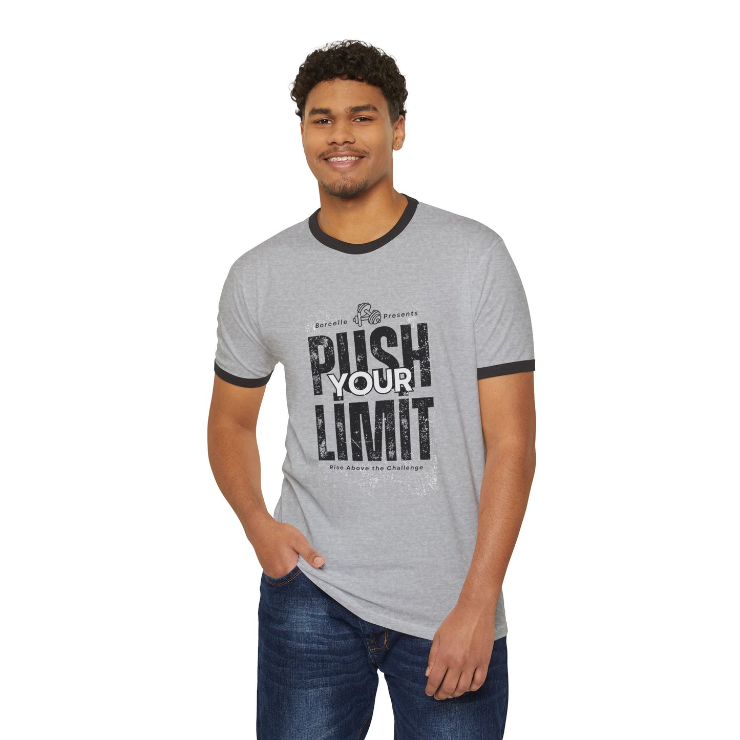 Motivational Ringer T-Shirt - "Push Your Limit" for Fitness Enthusiasts