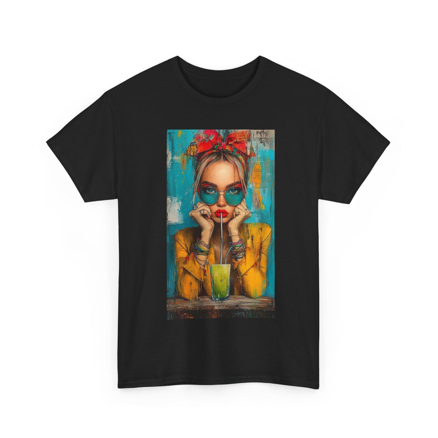 Chic Summer Vibes Unisex Heavy Cotton Tee with Colorful Art