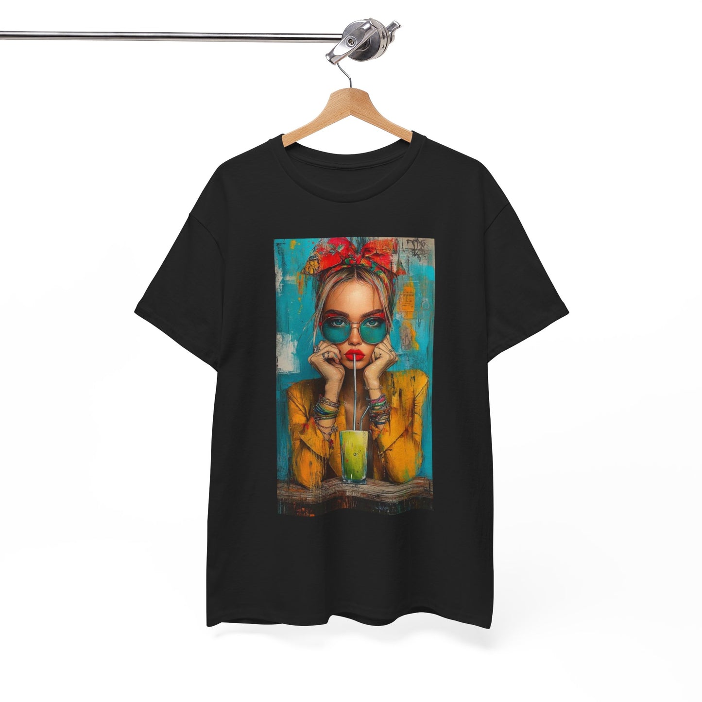 Chic Summer Vibes Unisex Heavy Cotton Tee with Colorful Art