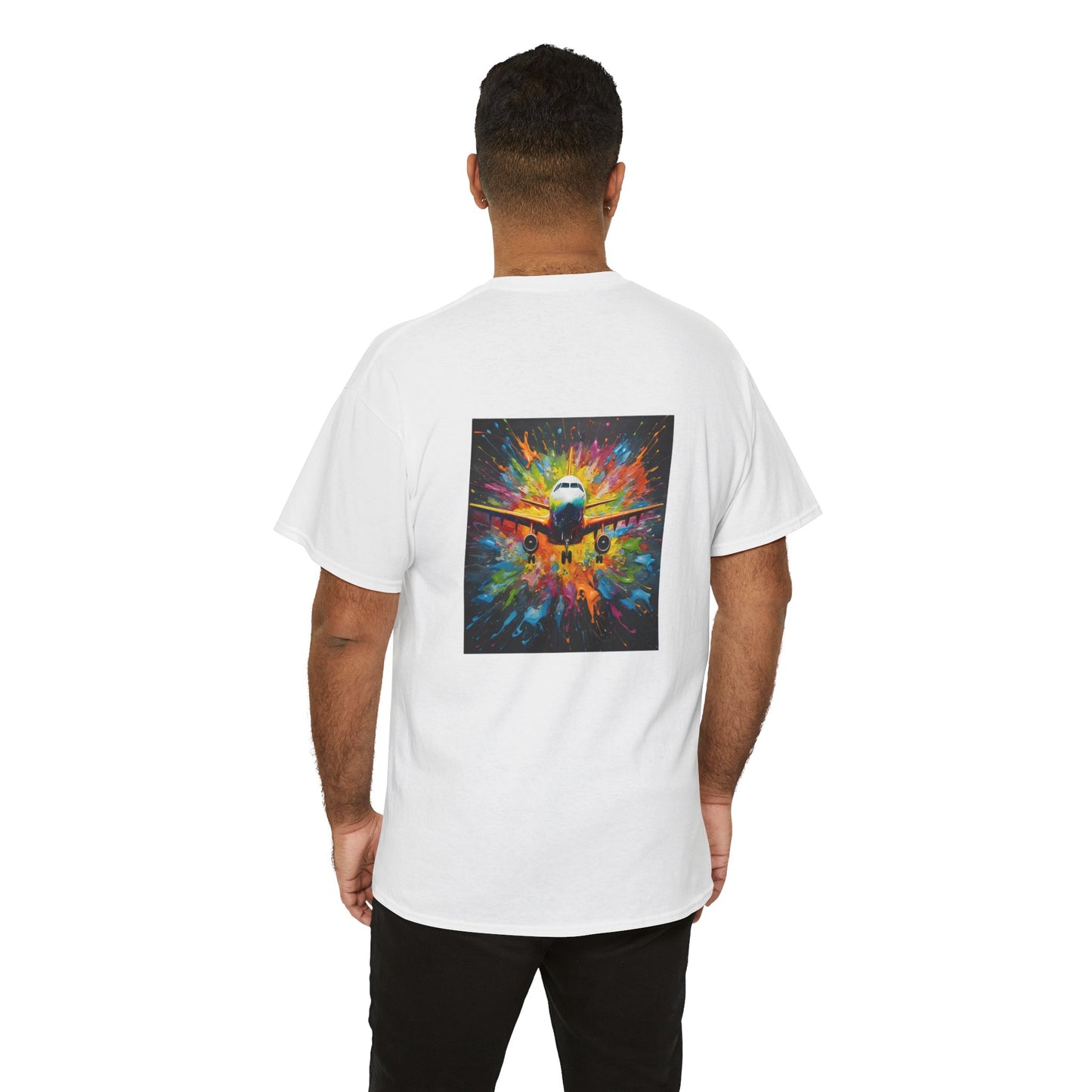 Vibrant Unisex Heavy Cotton Tee - Colorful Music & Travel Art