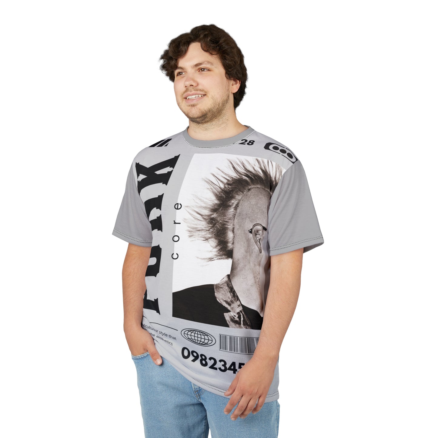 Punk Core Unisex Cut & Sew Tee - Edgy Graphic T-Shirt for Music Lovers