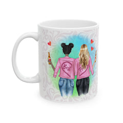 Friendship Ceramic Mug - 'Sin las Amigas no tengo Look' Design - Perfect Gift for Best Friends