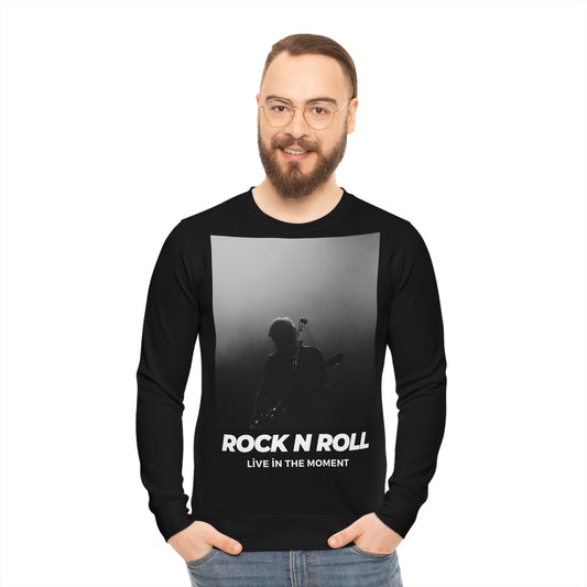 Rock N Roll Lightweight Sweatshirt - Live in the Moment - Perfect Gift for Music Lovers