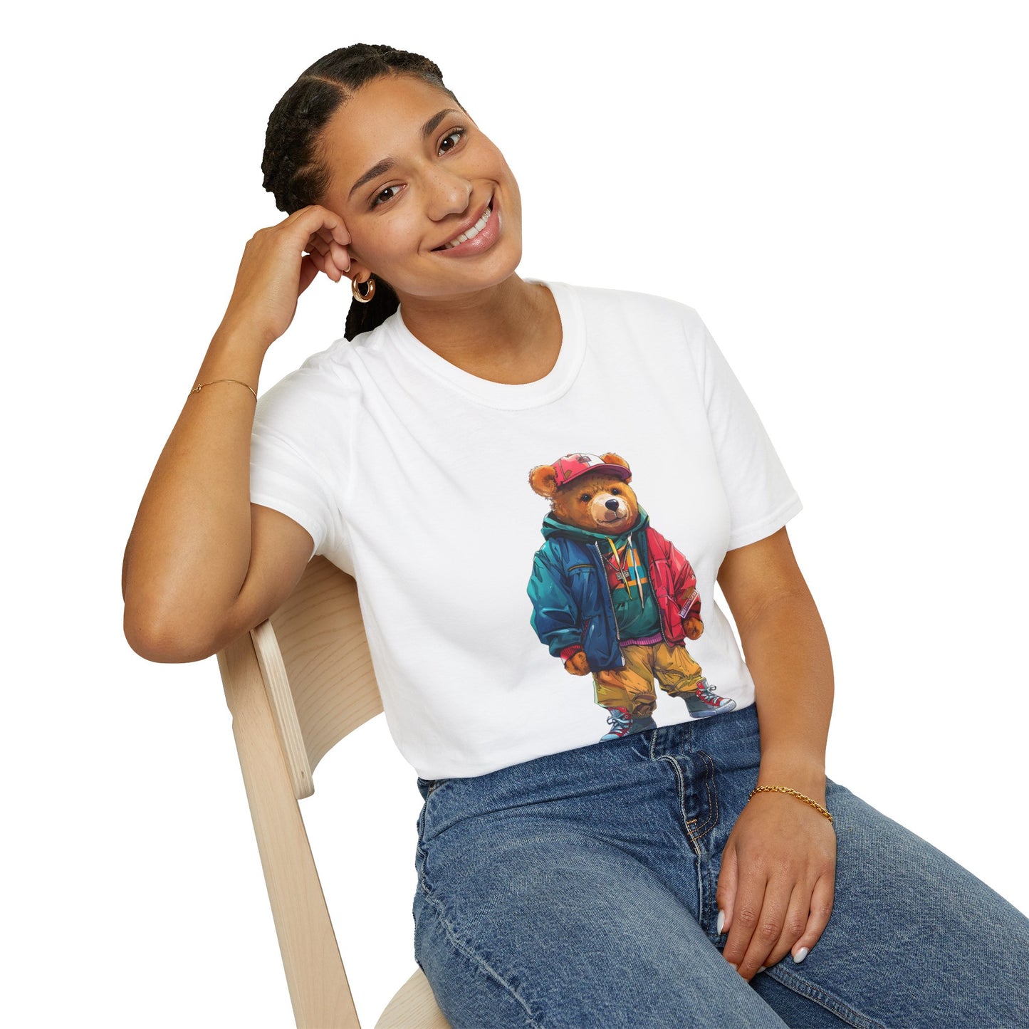 Vintage Vibe Bear Graphic Unisex Softstyle T-Shirt