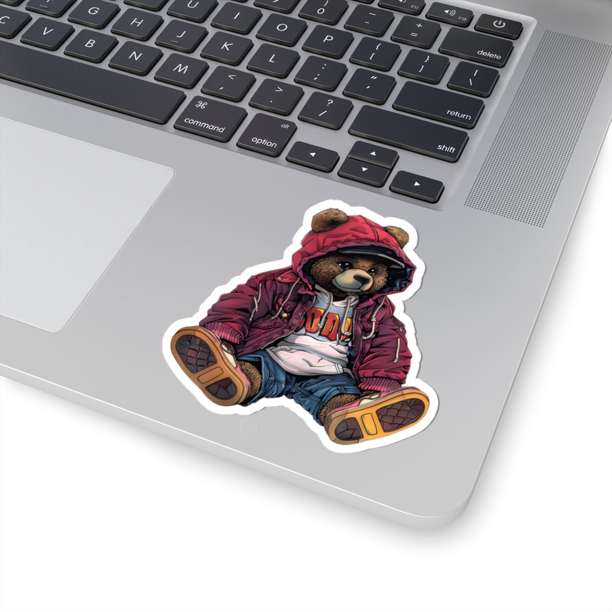 Cool Bear Kiss-Cut Stickers - Trendy Bear Design for Laptops and Notebooks