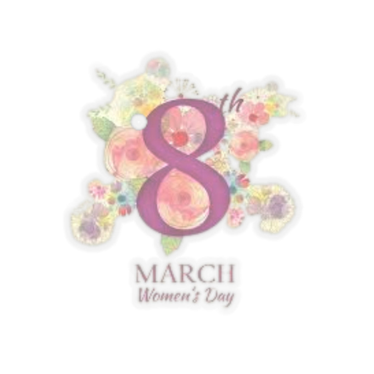 Women's Day Kiss-Cut Stickers | Celebrate March 8th with Floral Designs