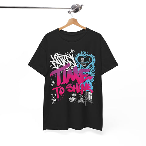 Time to Shine Unisex Heavy Cotton Tee - Vibrant Graphic Tee for Everyday Motivation