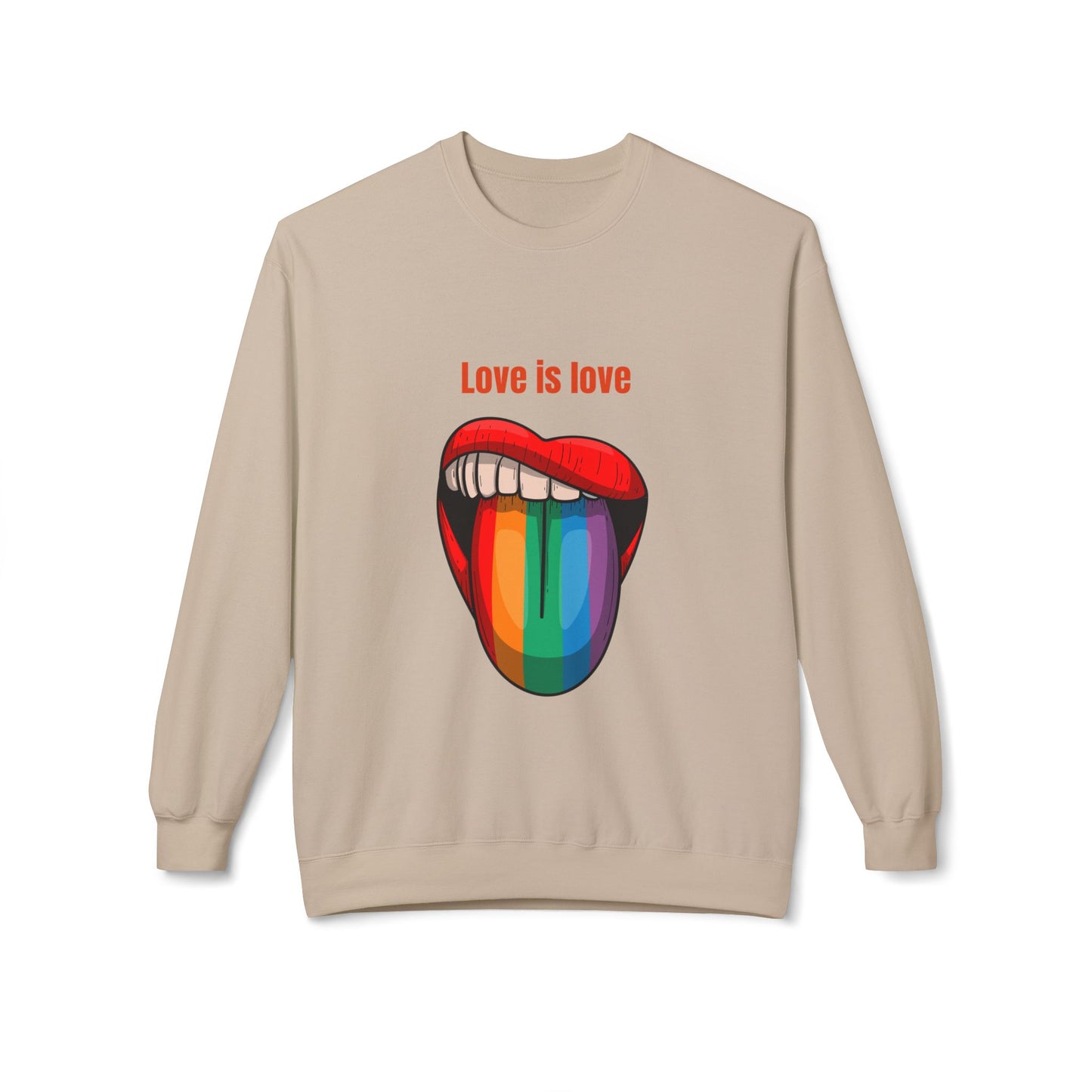 Rainbow Love Is Love Sweatshirt - Unisex Midweight Fleece Crewneck