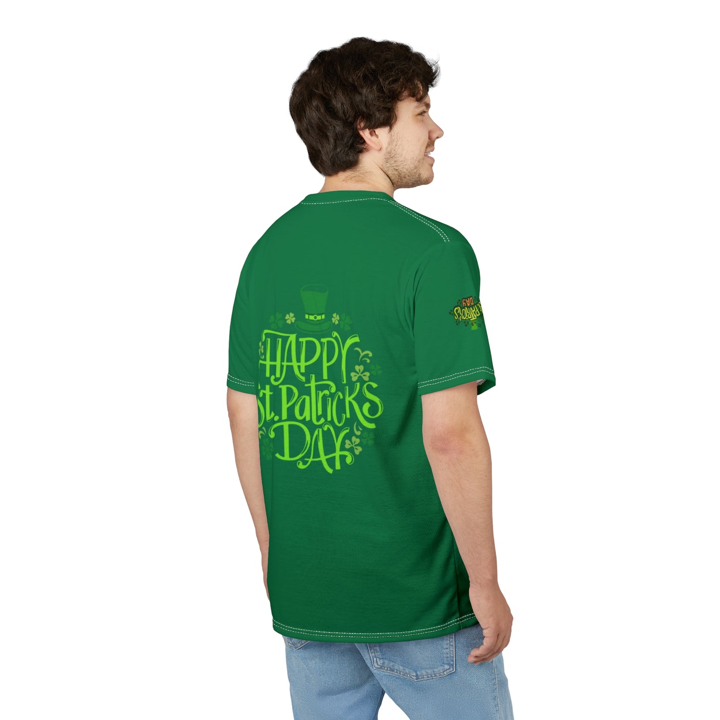 Happy St. Patrick's Day Unisex Cut & Sew Tee - Shamrock Design