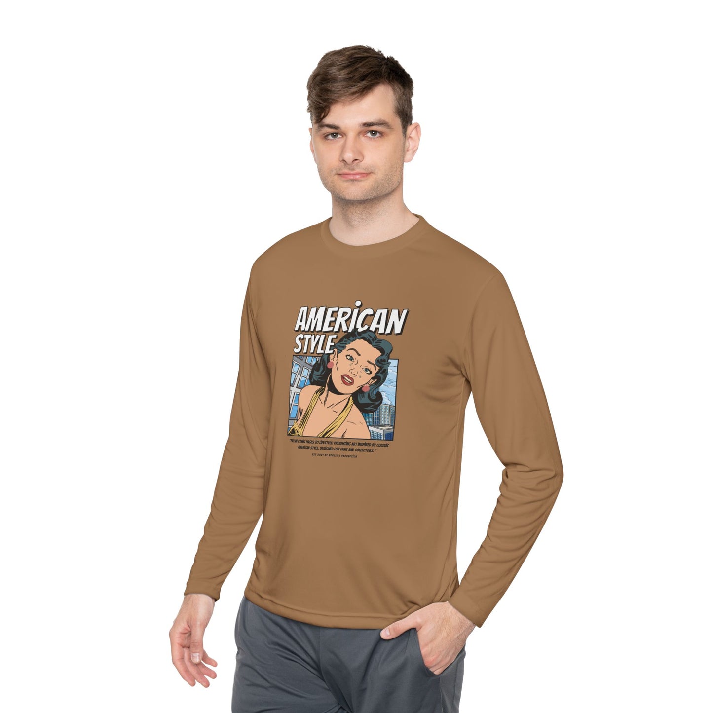 Vintage American Style Unisex Lightweight Long Sleeve Tee