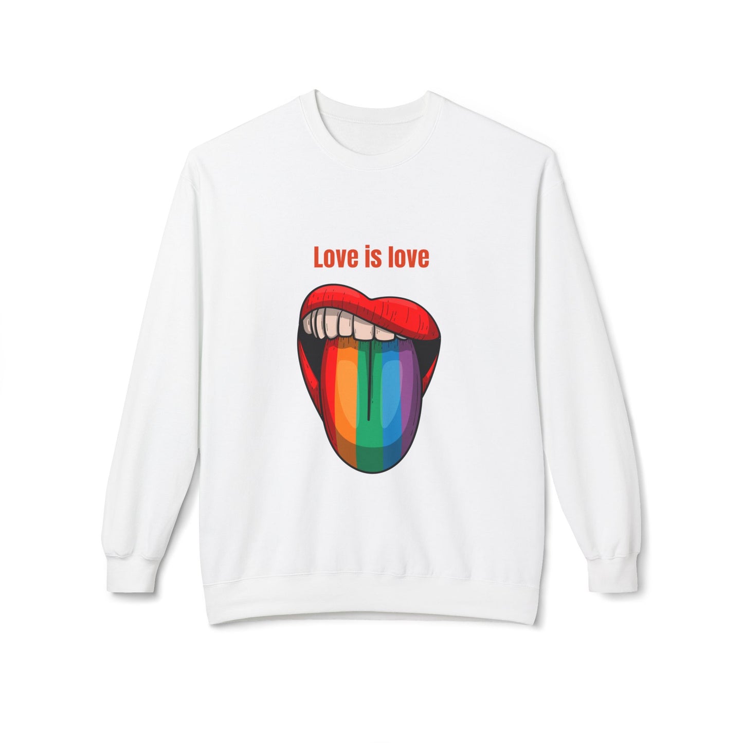 Rainbow Love Is Love Sweatshirt - Unisex Midweight Fleece Crewneck