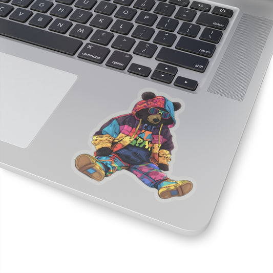 Colorful Bear Hip-Hop Kiss-Cut Stickers - Fun Decals for Kids & Adults