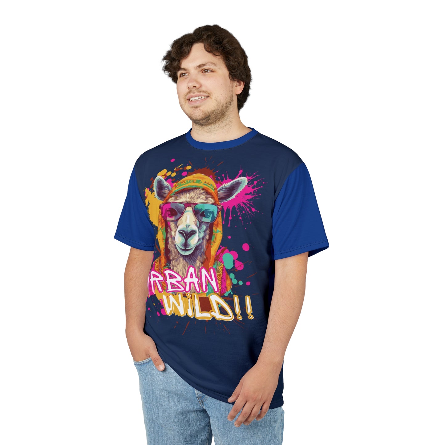 Urban Wild Unisex Cut & Sew Tee - Fun and Colorful Llama Design