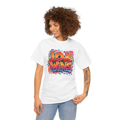 Love Wins Unisex Heavy Cotton Tee - Colorful Graphic Tee for Pride and Self-Expression