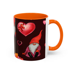 Valentine's Gnome Coffee Mug - Cute 11oz & 15oz Accent Mug with Hearts