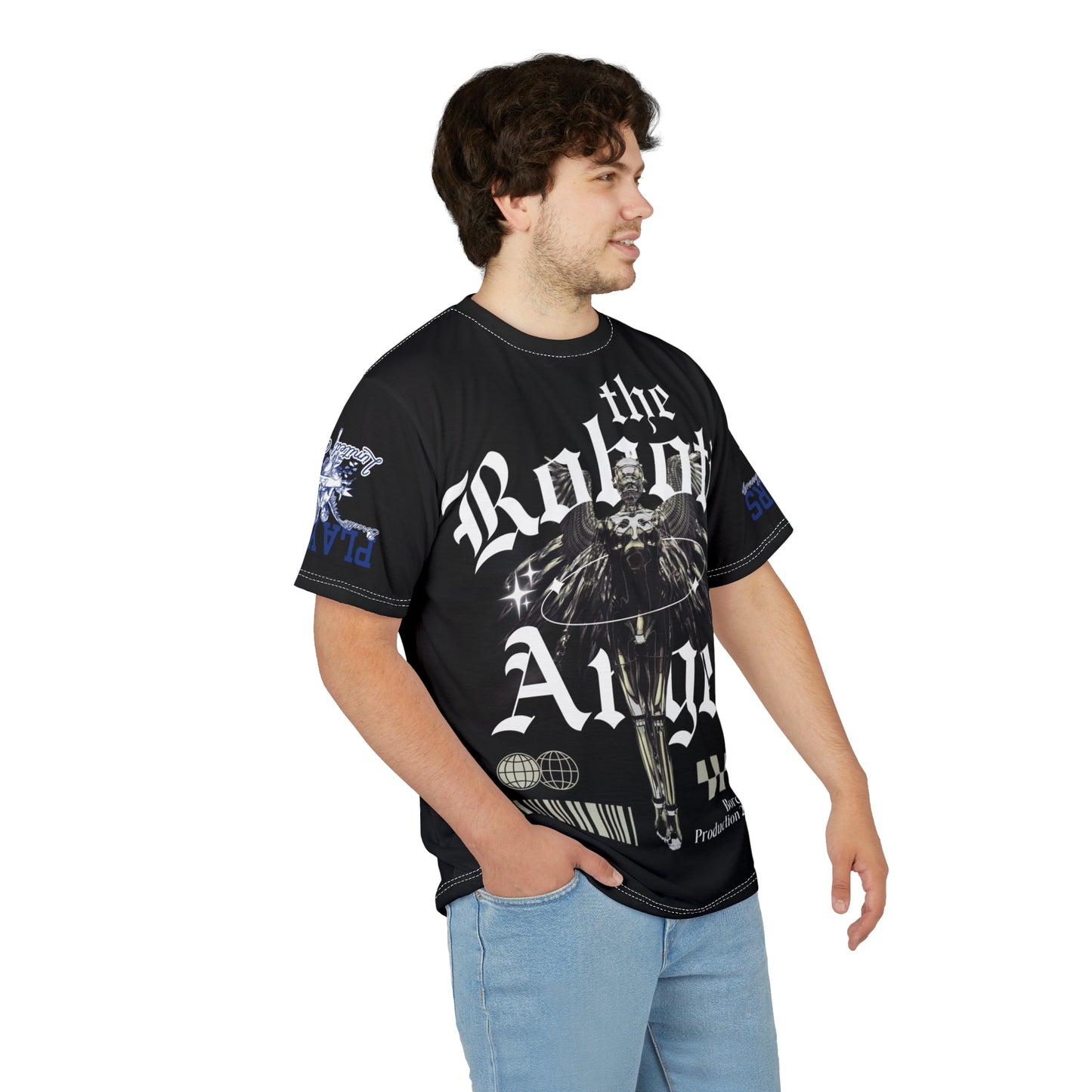 Robotic Angel Unisex Cut & Sew Tee - Edgy Graphic Tee for Trendsetters & Art Lovers