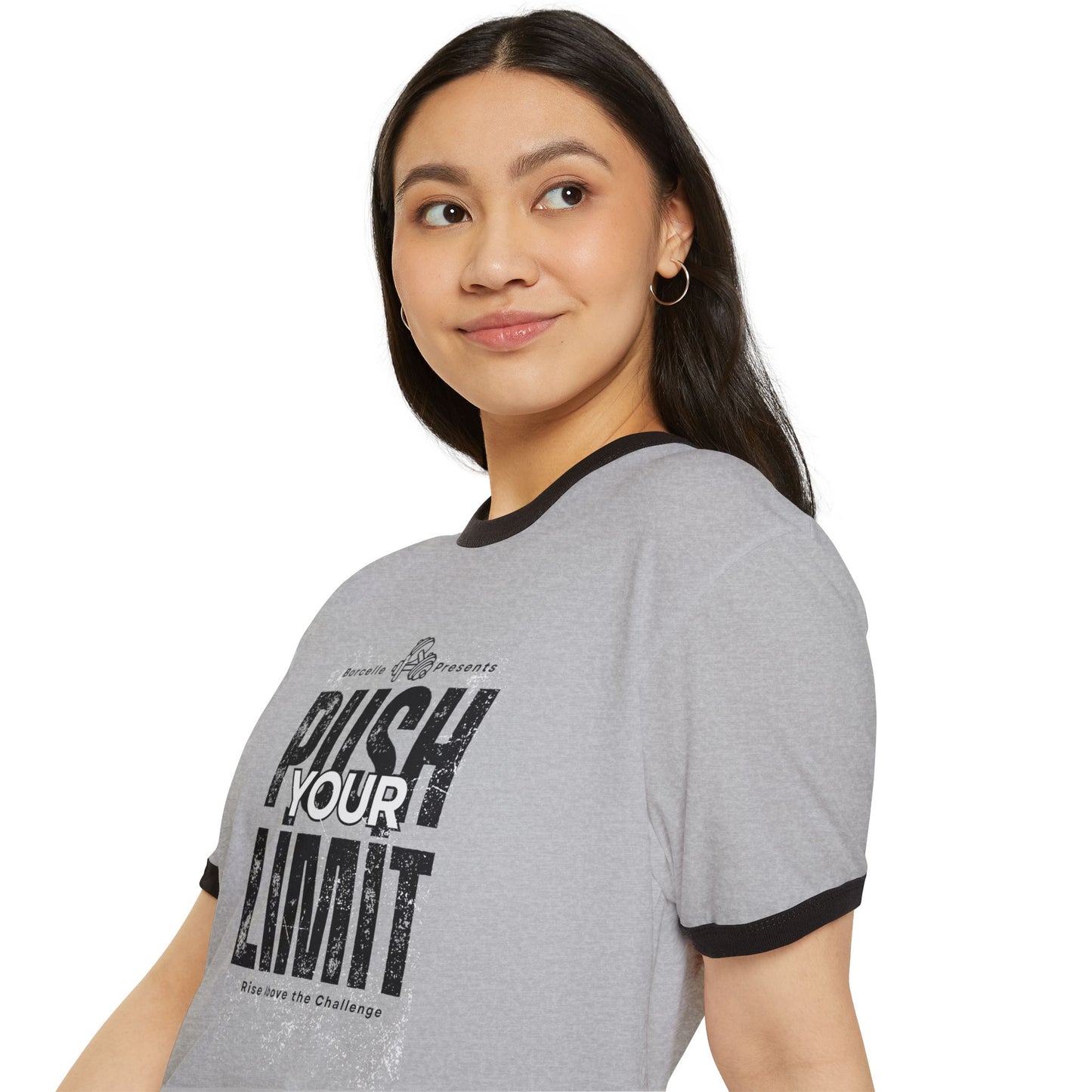 Motivational Ringer T-Shirt - "Push Your Limit" for Fitness Enthusiasts