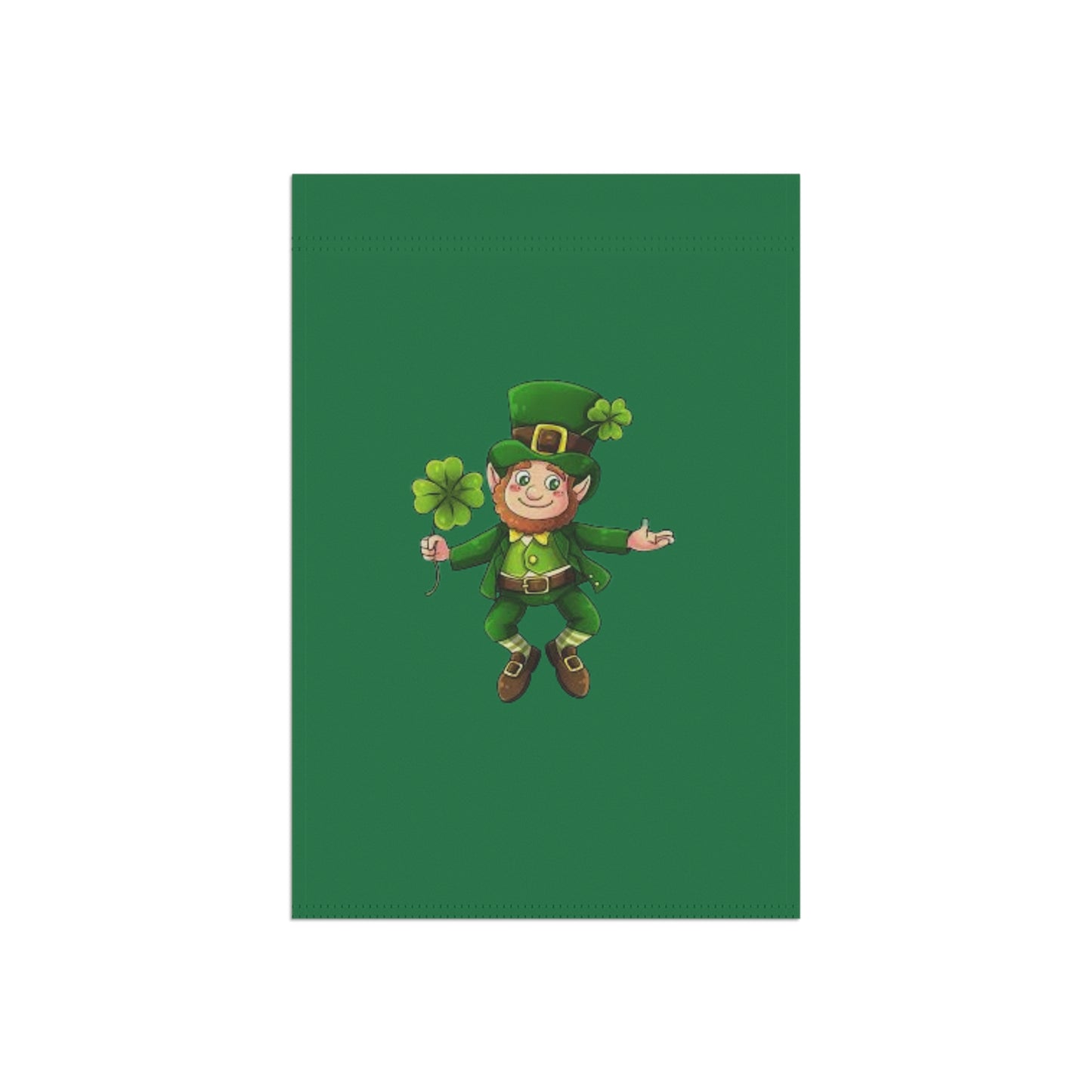 St. Patrick's Day Garden Banner with Cheerful Leprechaun Design