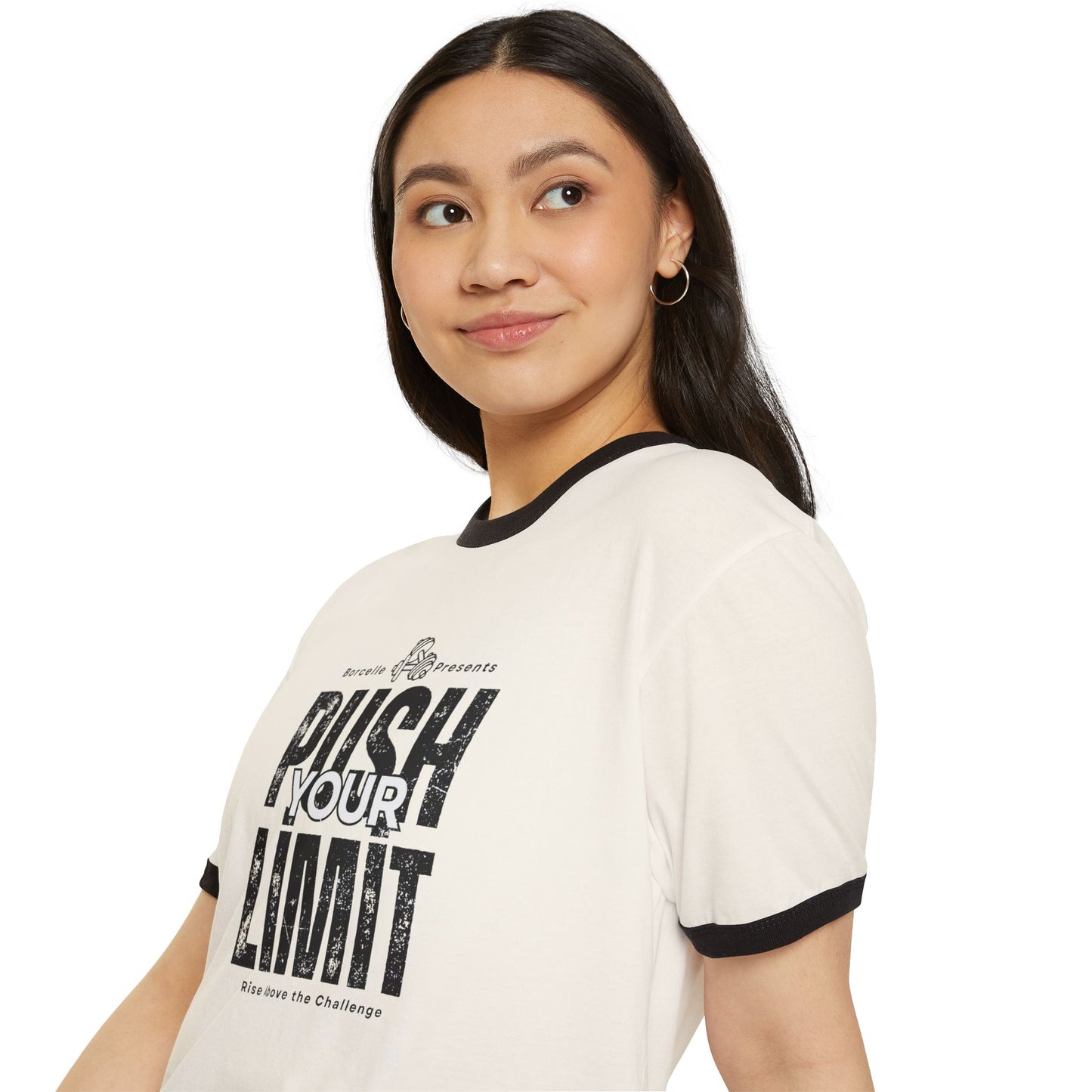 Motivational Ringer T-Shirt - "Push Your Limit" for Fitness Enthusiasts