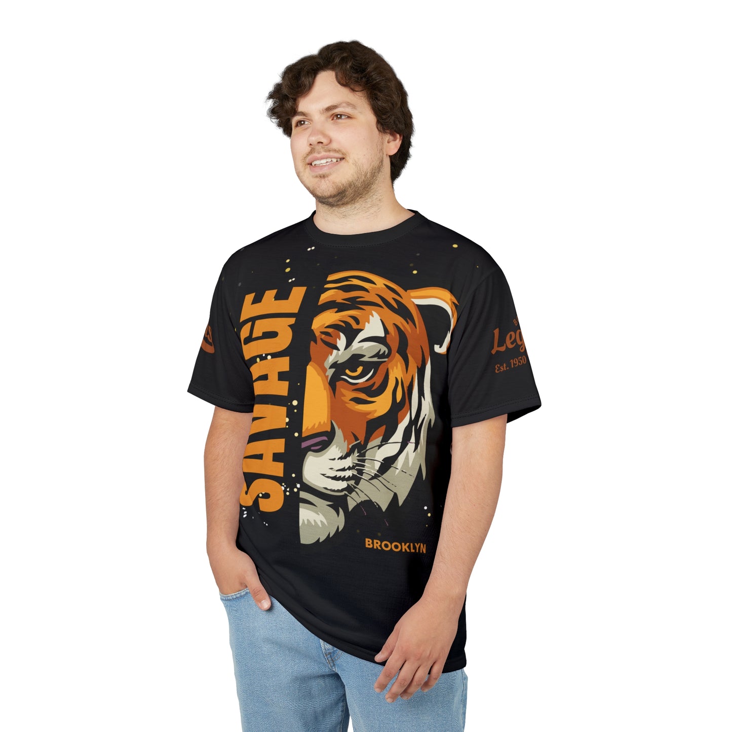 Savage Tiger Unisex Cut & Sew Tee - Bold Graphic T-Shirt for Wild Souls