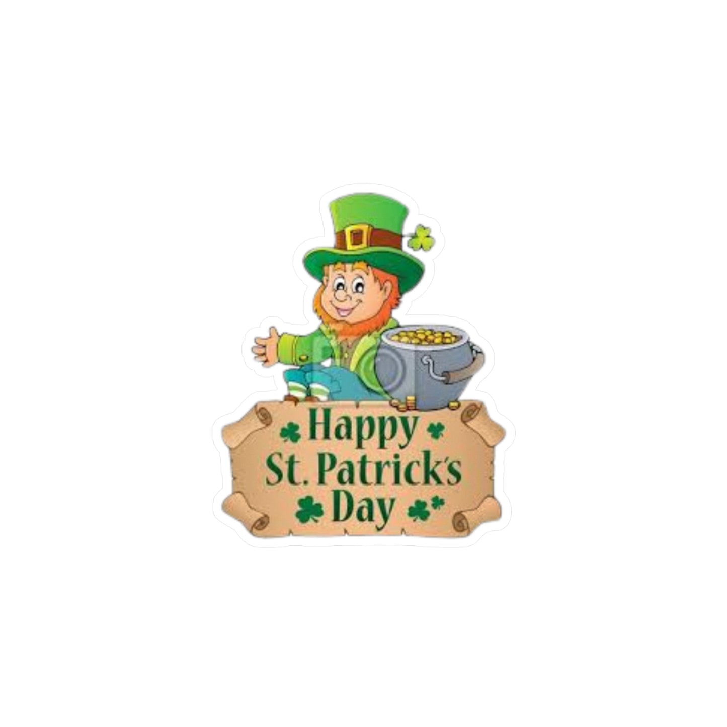 St. Patrick's Day Leprechaun Kiss-Cut Vinyl Decals - Cheerful Holiday Stickers for Home Decor