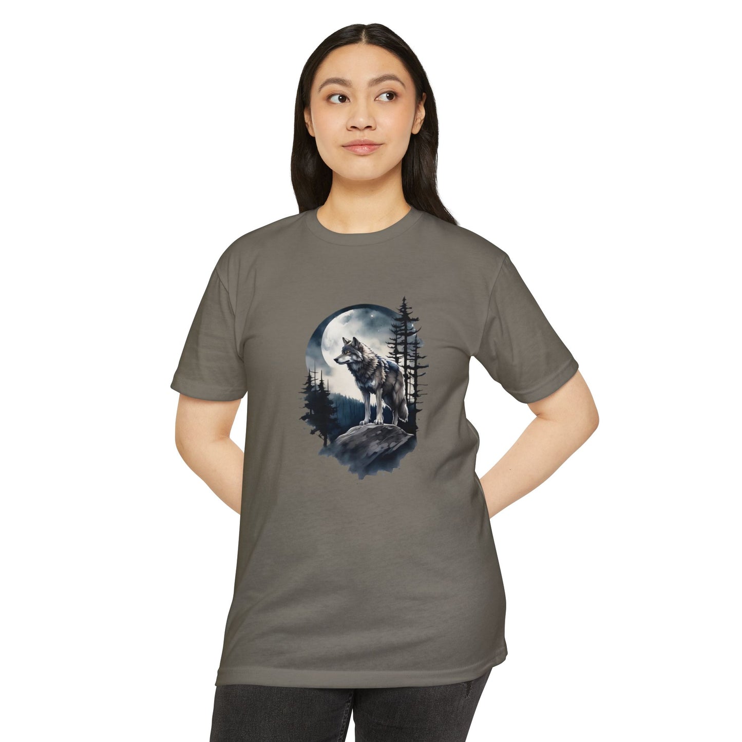 Wolf Howling Moon Unisex T-Shirt - Nature-Inspired Graphic Tee