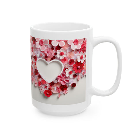 Romantic Floral Ceramic Mug - 11oz & 15oz - Perfect Gift for Valentine's Day