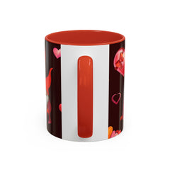 Valentine's Gnome Coffee Mug - Cute 11oz & 15oz Accent Mug with Hearts