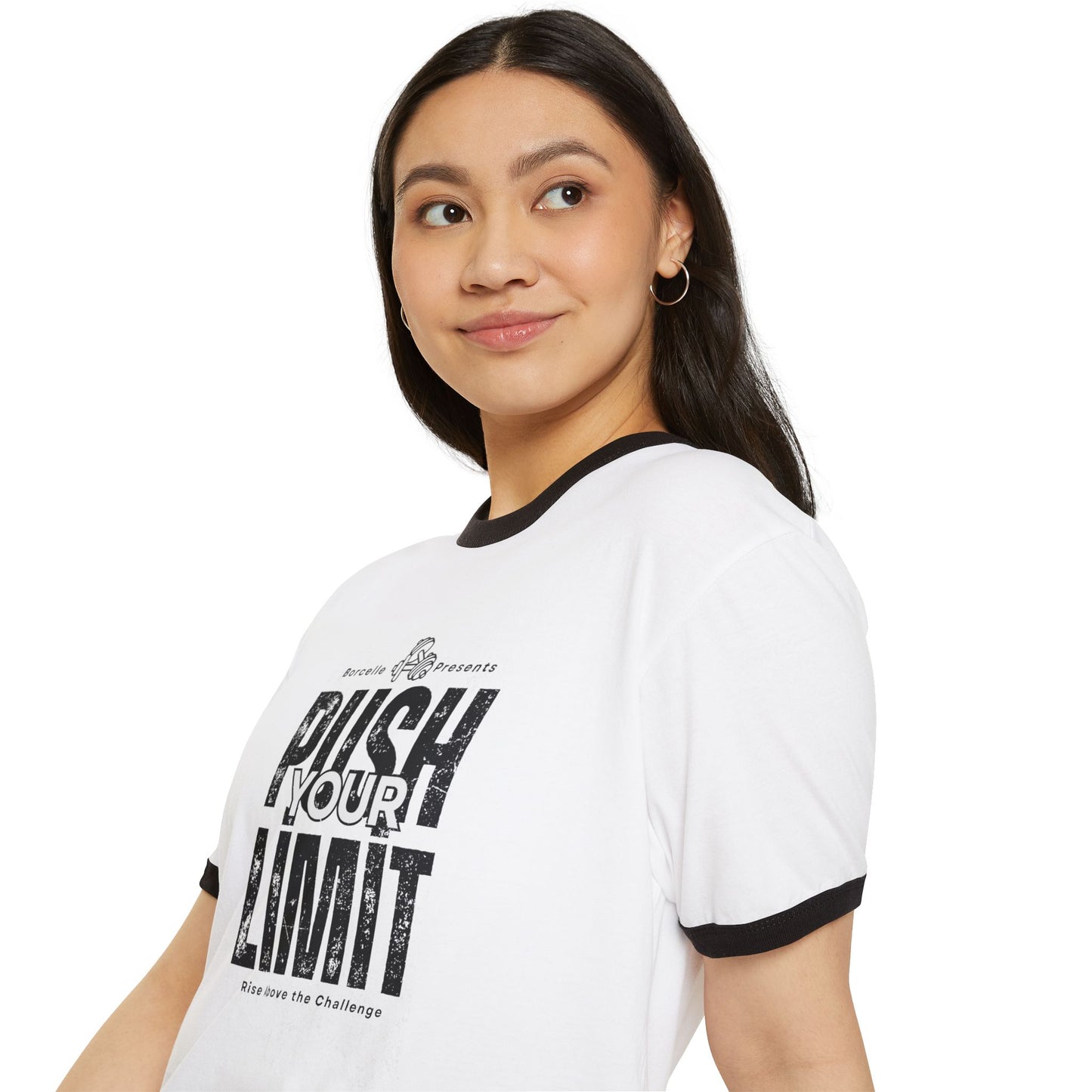 Motivational Ringer T-Shirt - "Push Your Limit" for Fitness Enthusiasts