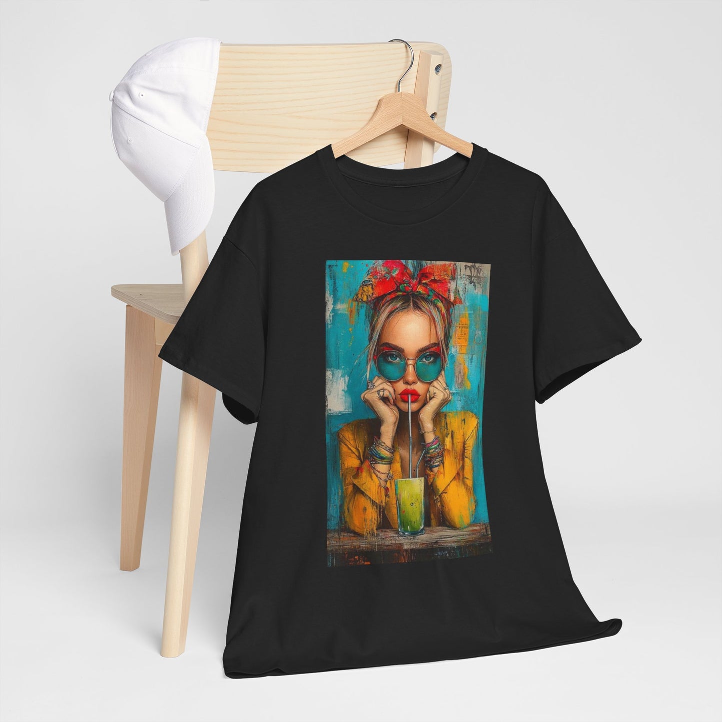 Chic Summer Vibes Unisex Heavy Cotton Tee with Colorful Art