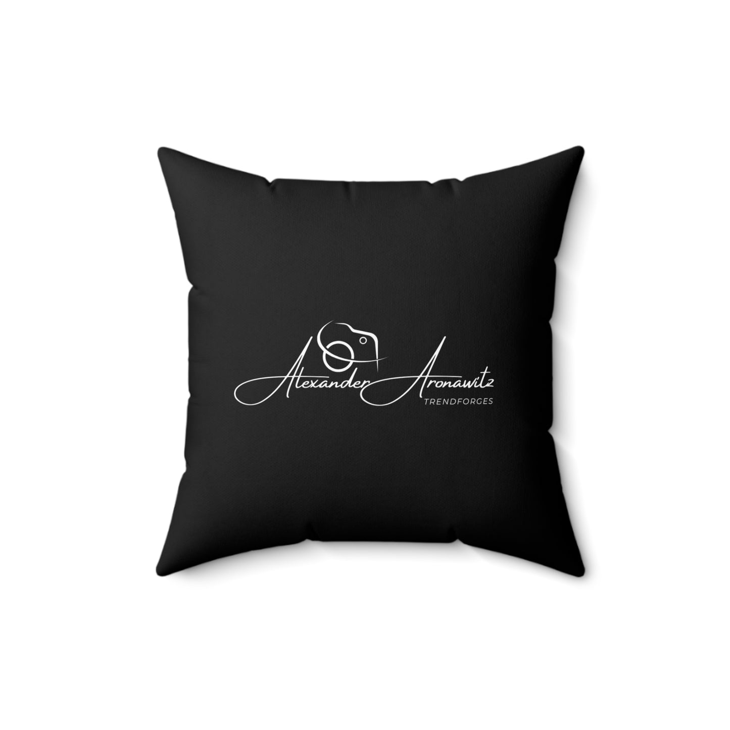 Personalized Black Spun Polyester Pillow - Custom Logo or Name Design