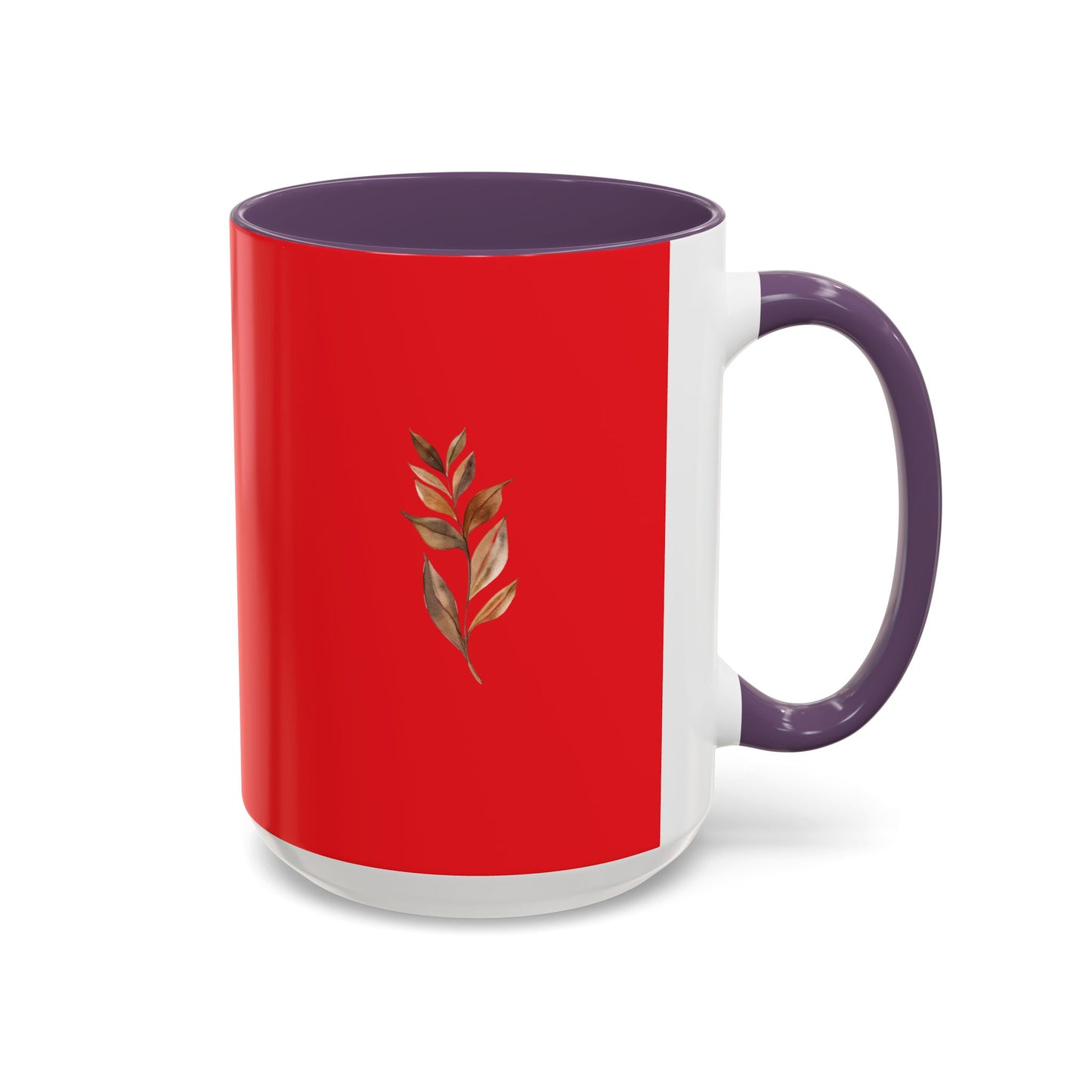 Vibrant Accent Coffee Mug with Leaf Design – Perfect for Home and Office