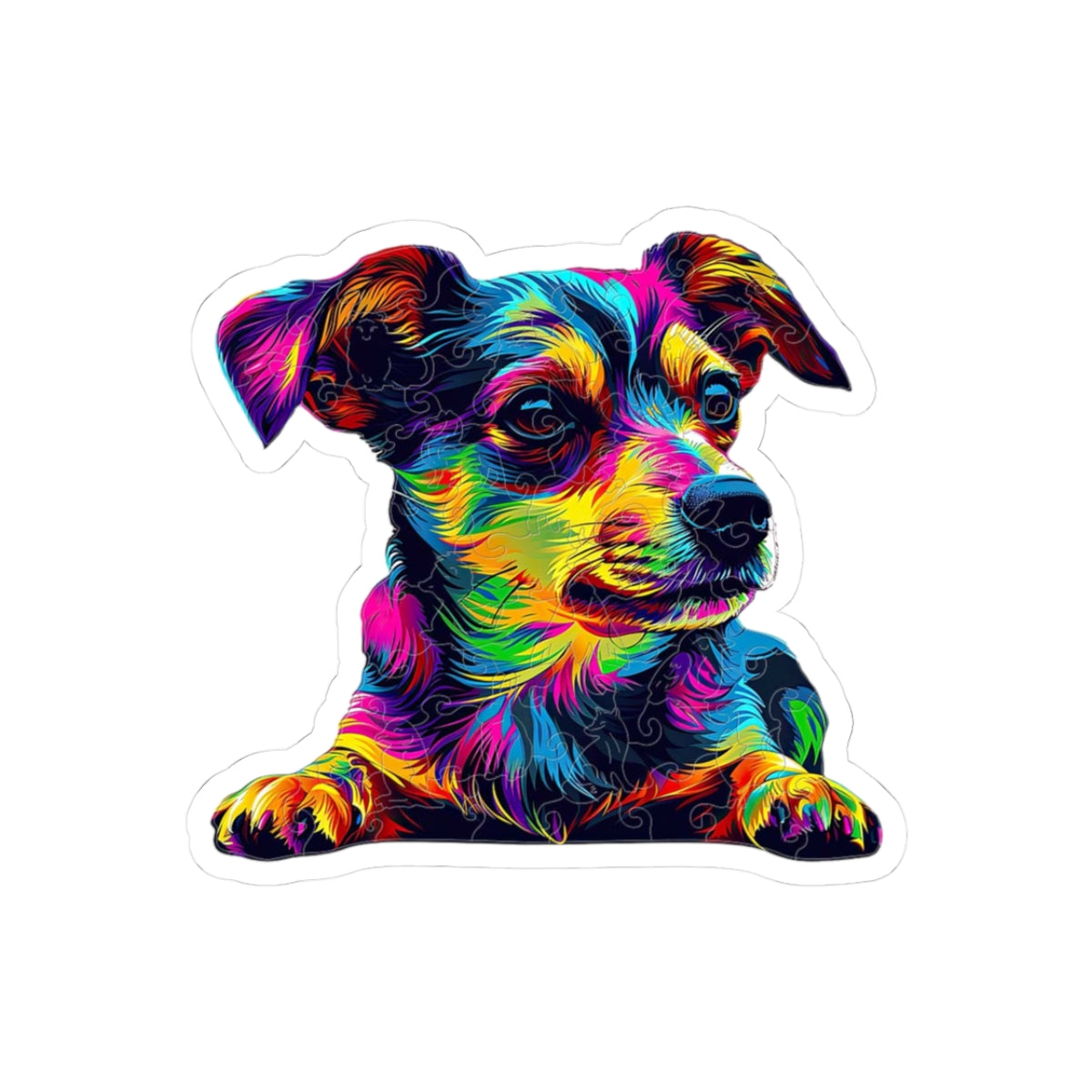 Vibrant Dog Kiss-Cut Stickers - Colorful Pet Art for Dog Lovers