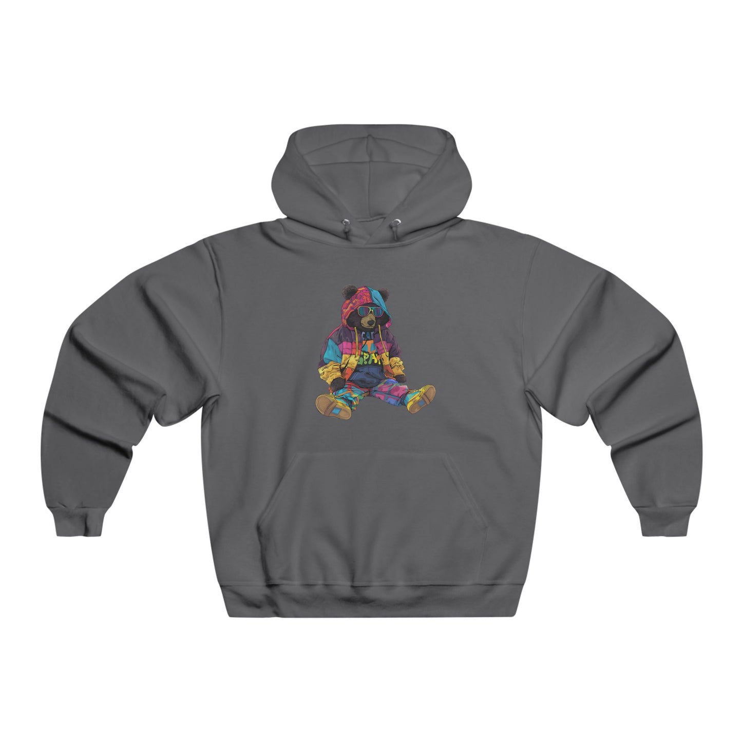 Colorful Bear Graphic Hoodie for Men - Cozy & Stylish Sweatshirt