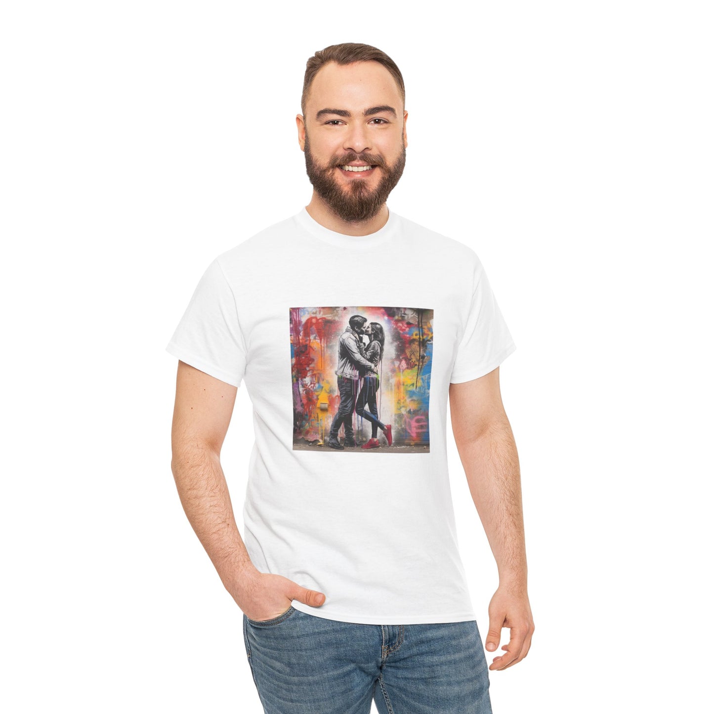 Love in Color Unisex Heavy Cotton Tee - Modern Art Graphic T-Shirt