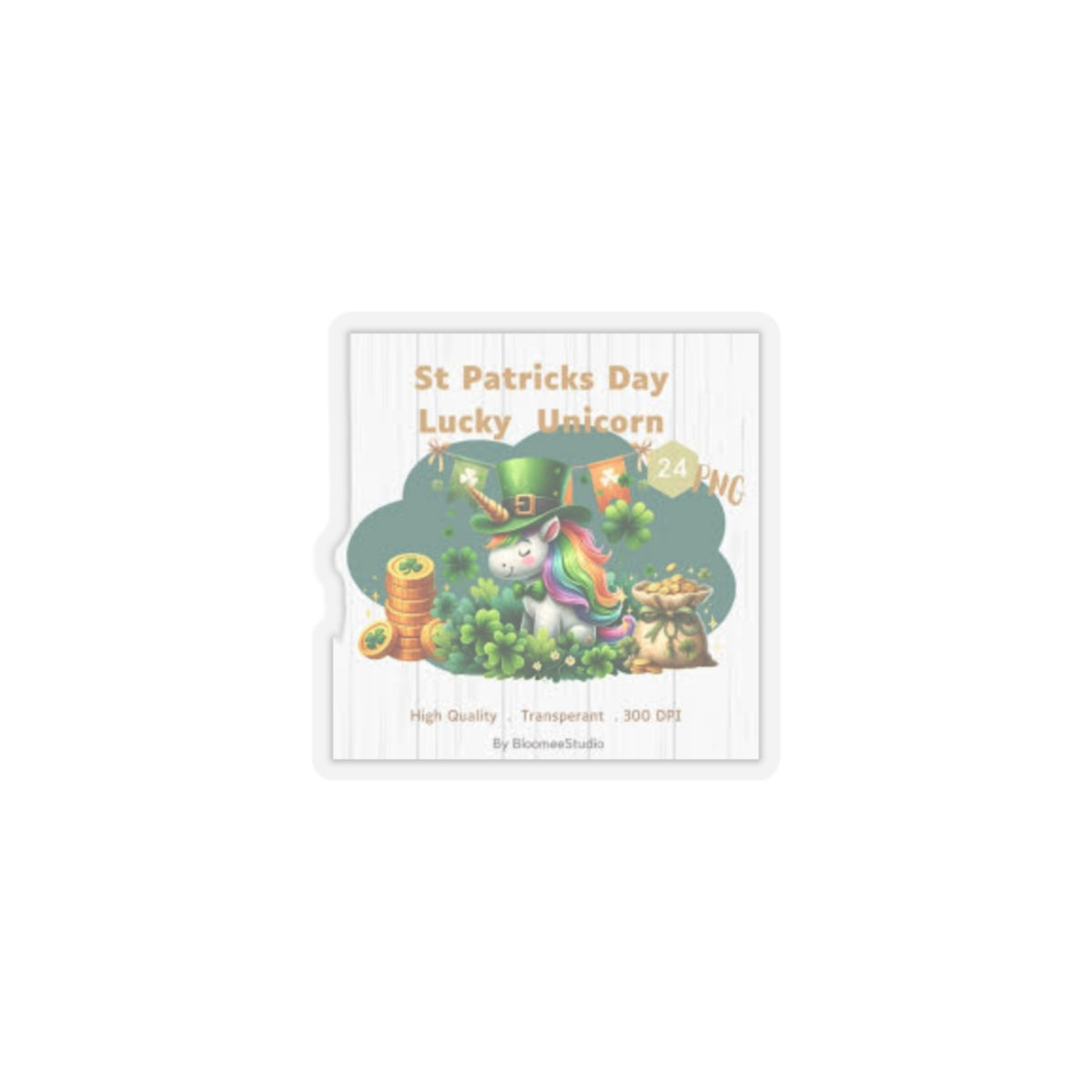 St. Patrick's Day Lucky Unicorn Kiss-Cut Stickers - Fun & Festive Decorations