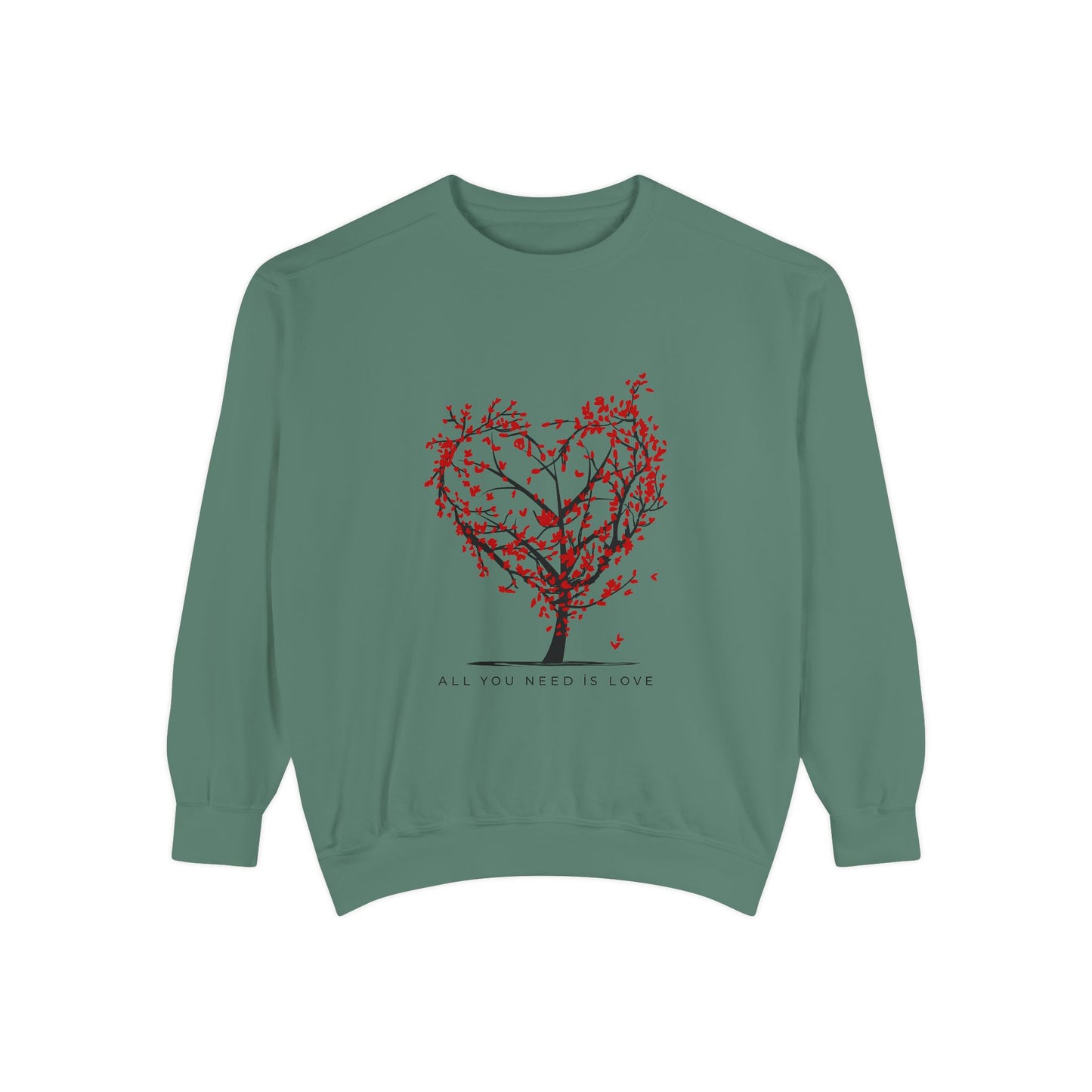 Heartfelt Love Sweatshirt - Unisex Garment-Dyed Sweatshirt for Comfort and Connection