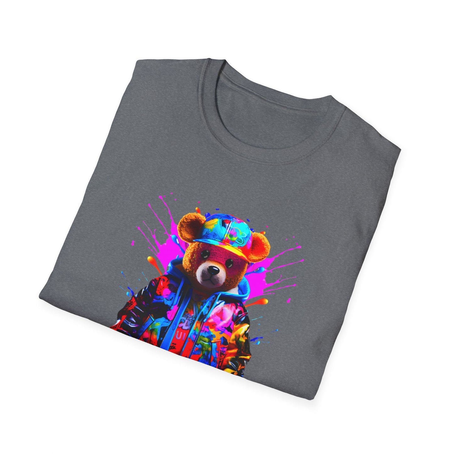 Vibrant Bear Graphic Unisex Softstyle T-Shirt - Perfect for Casual Wear and Gifts