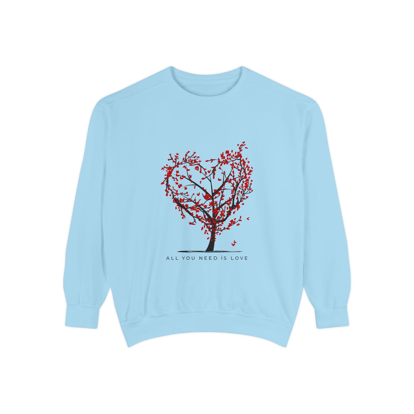 Heartfelt Love Sweatshirt - Unisex Garment-Dyed Sweatshirt for Comfort and Connection