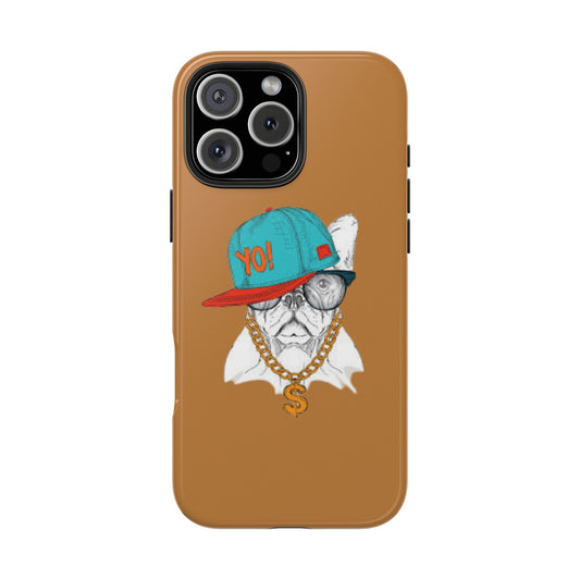 Trendy Tough Phone Case with Hip Dog Design