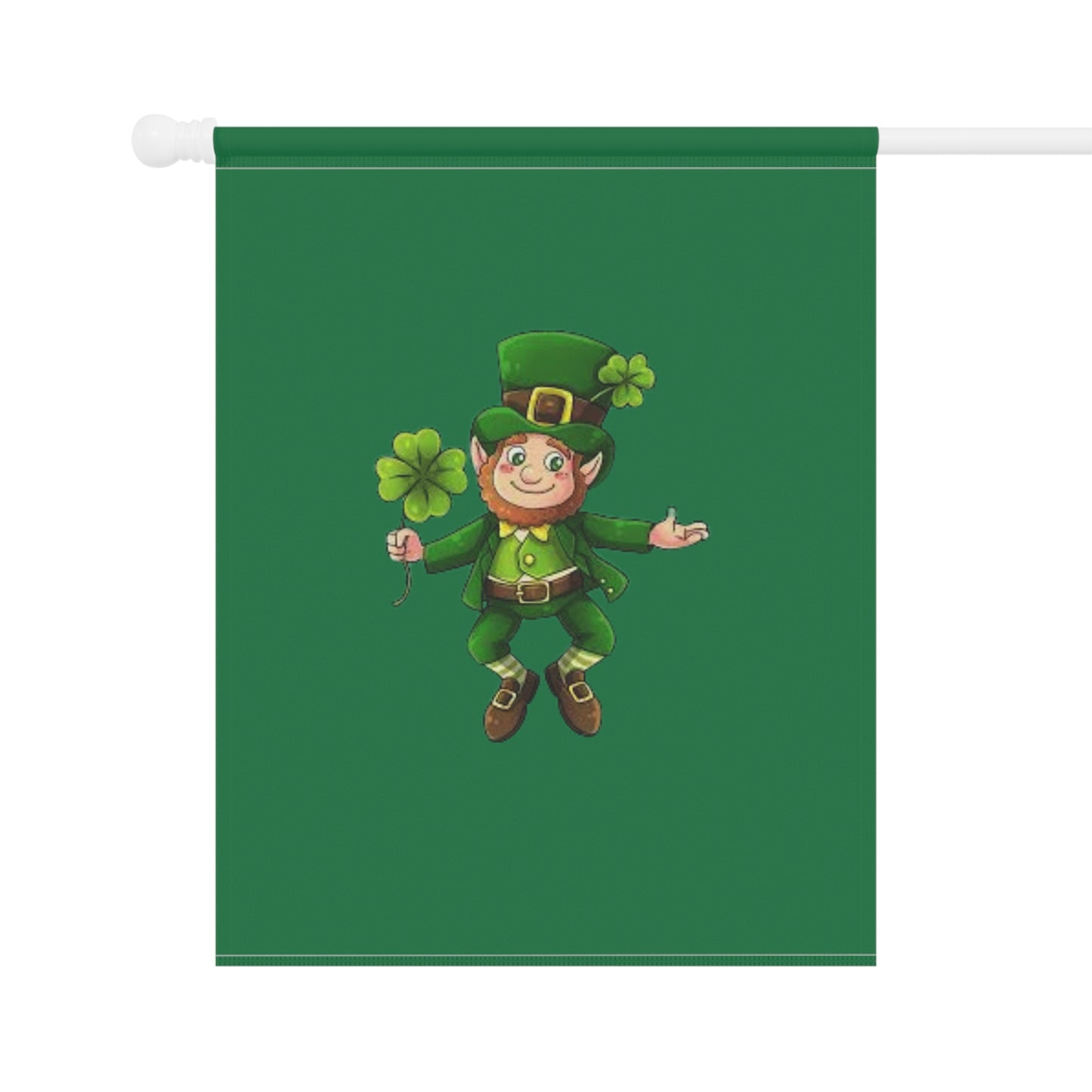 St. Patrick's Day Garden Banner with Cheerful Leprechaun Design