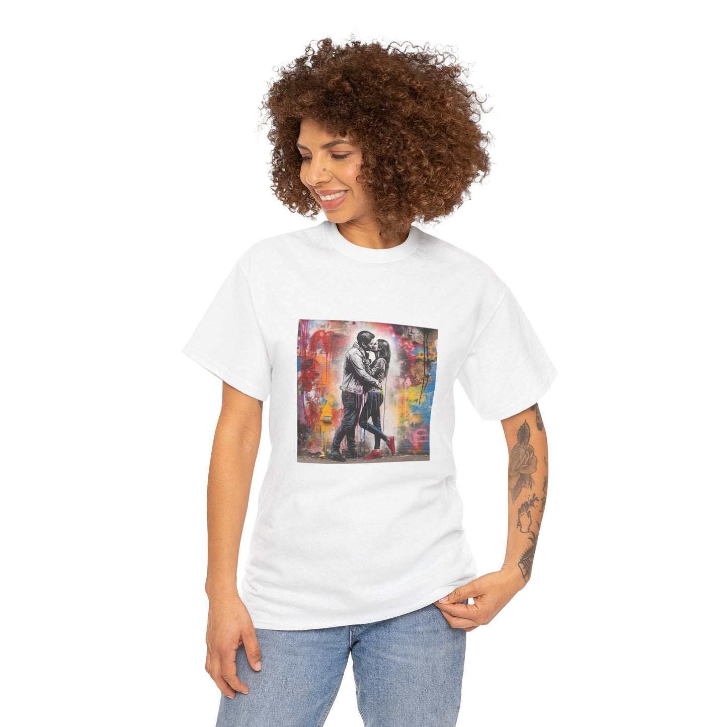 Love in Color Unisex Heavy Cotton Tee - Modern Art Graphic T-Shirt