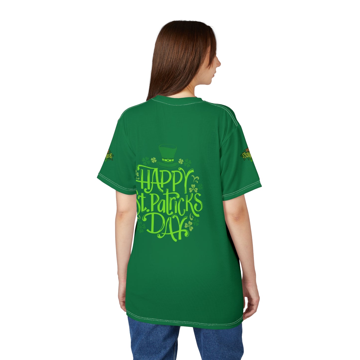 Happy St. Patrick's Day Unisex Cut & Sew Tee - Shamrock Design