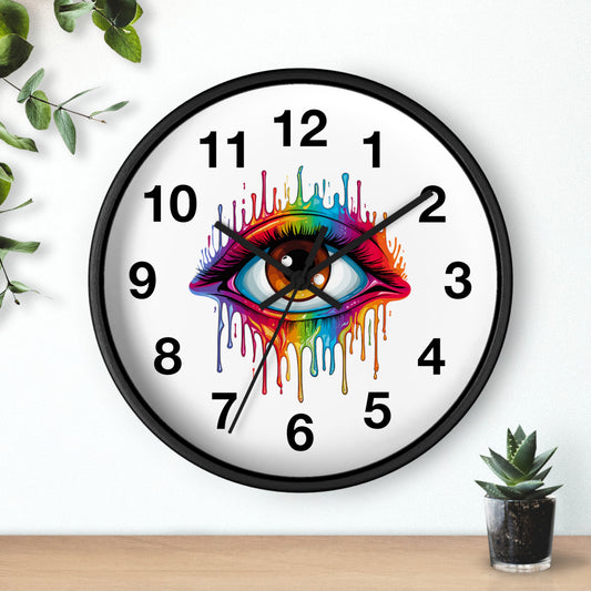 Colorful Eye Art Wall Clock - Vibrant Drip Design for Home Decor