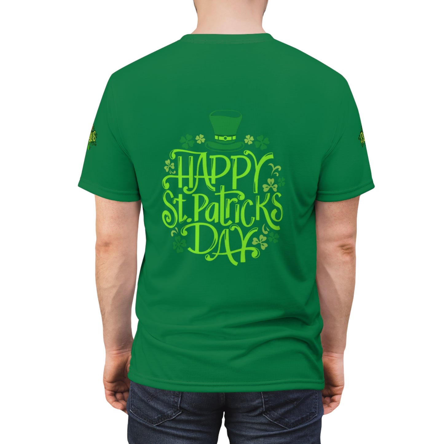 Happy St. Patrick's Day Unisex Cut & Sew Tee - Shamrock Design