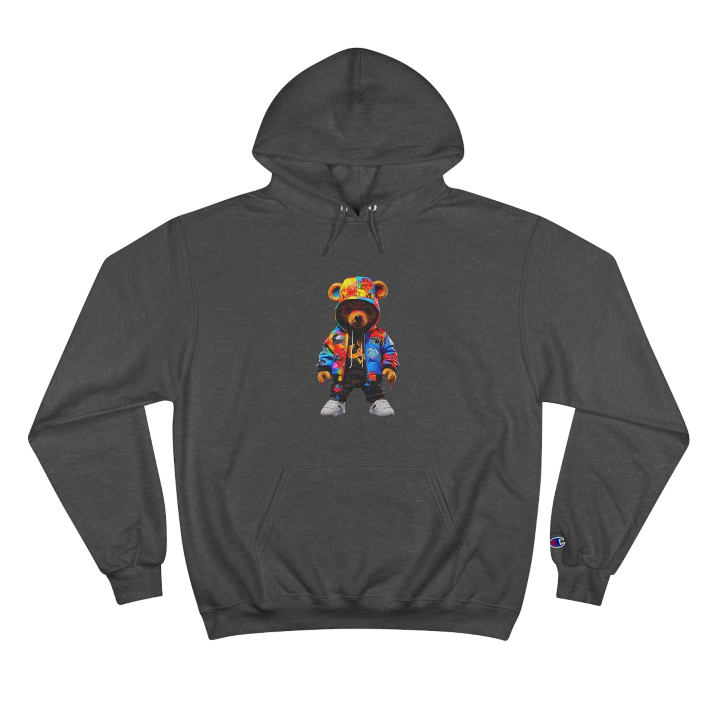 Colorful Bear Champion Hoodie - Vibrant Streetwear for Trendsetters