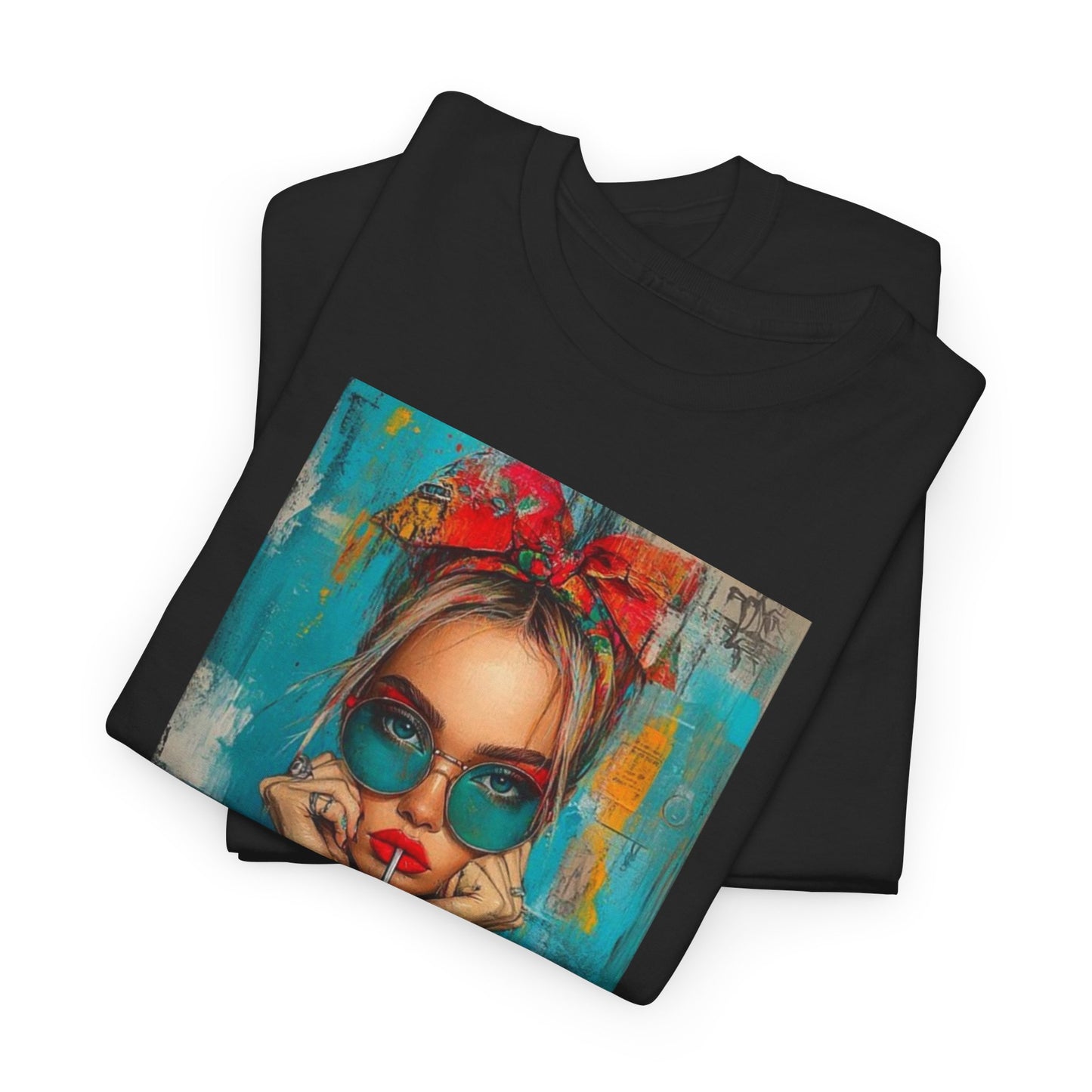 Chic Summer Vibes Unisex Heavy Cotton Tee with Colorful Art