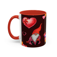 Valentine's Gnome Coffee Mug - Cute 11oz & 15oz Accent Mug with Hearts