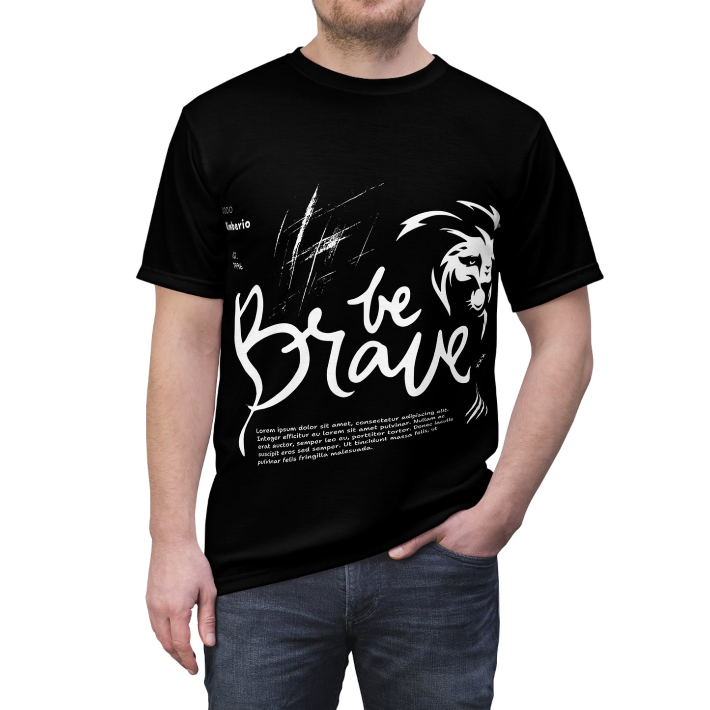 Inspirational Lion Graphic Unisex Tee - 'Be Brave'