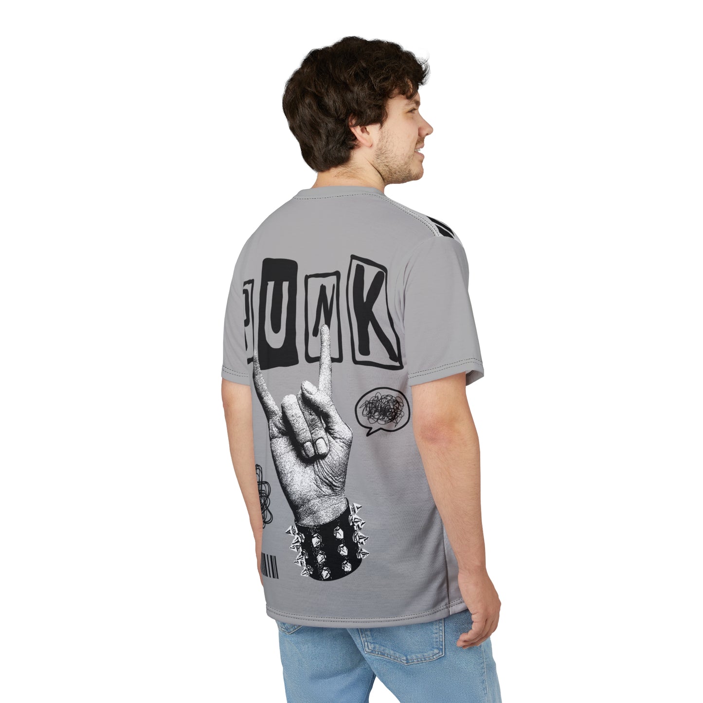 Punk Core Unisex Cut & Sew Tee - Edgy Graphic T-Shirt for Music Lovers